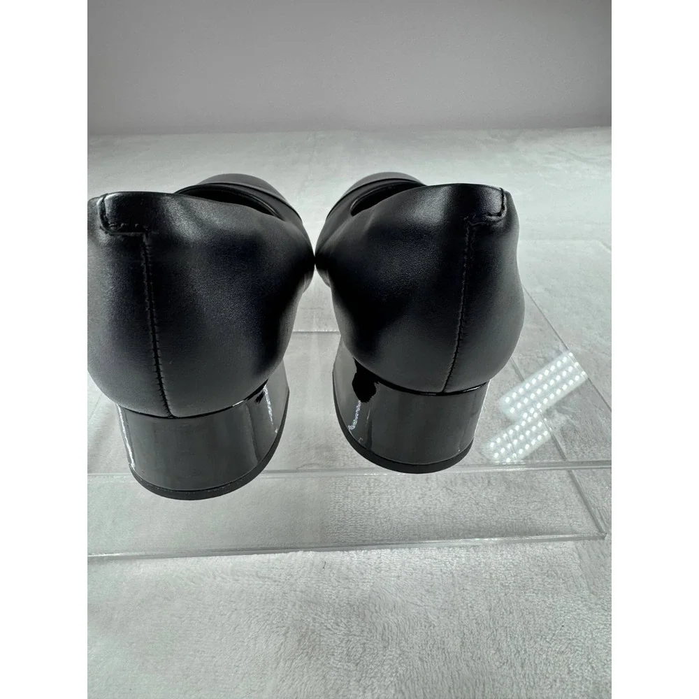 Clarks Marilyn Sara Pump Women's 6 M Black Leather Patent Cap Toe Slip-On Party - Picture 4 of 8